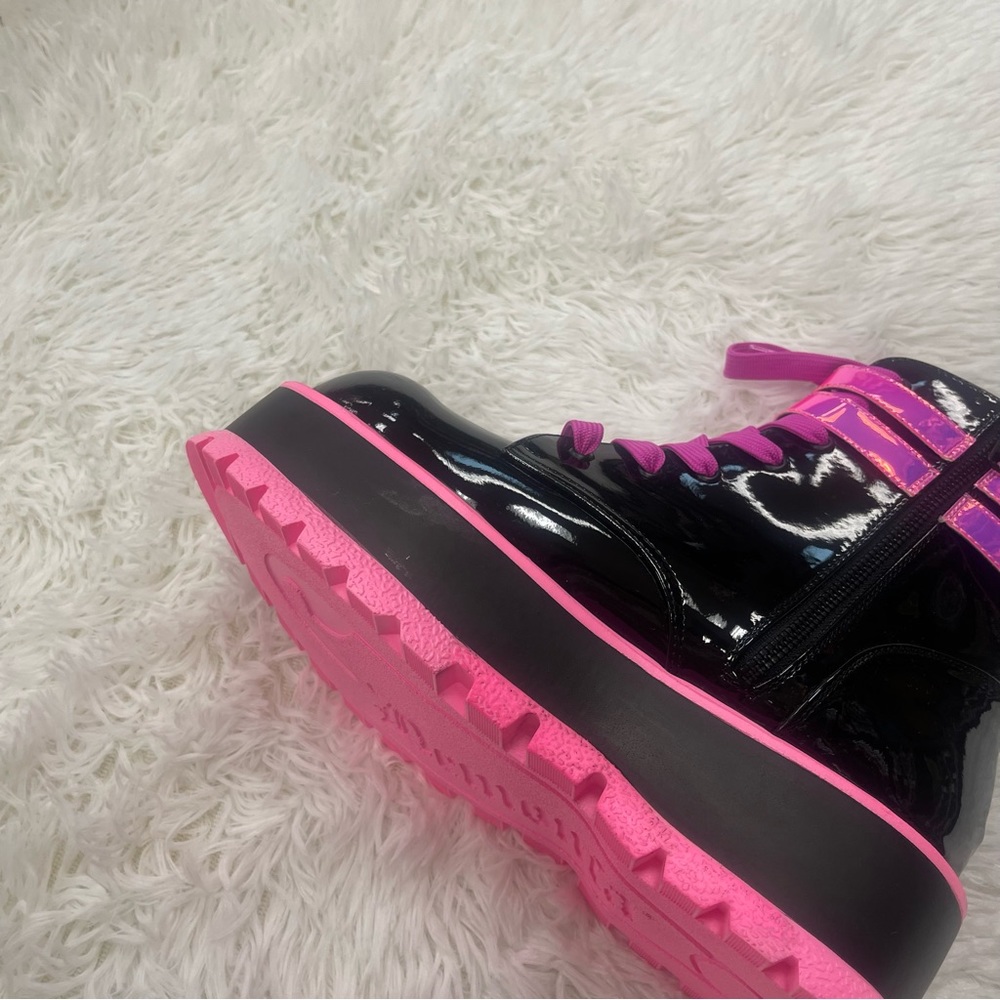Demonia Slacker 52 Neon Pink Raver Ankle Bootie - Picture 2 of 3
